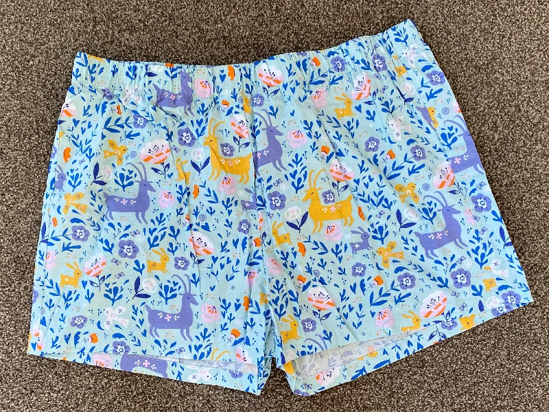 women's pajamas for loungingMoeraki Shorties - Blue Forest Animals