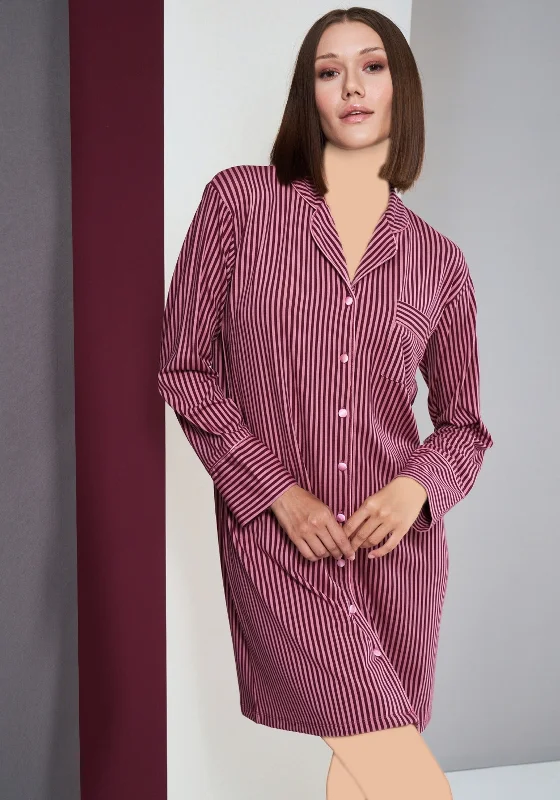 women's pajamas with a stylish cutS&L Collar Button Long Sleeve Nighty