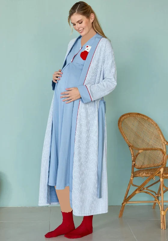 women's pajamas for those who love to dreamMaternal Long Nighty And Robe Set