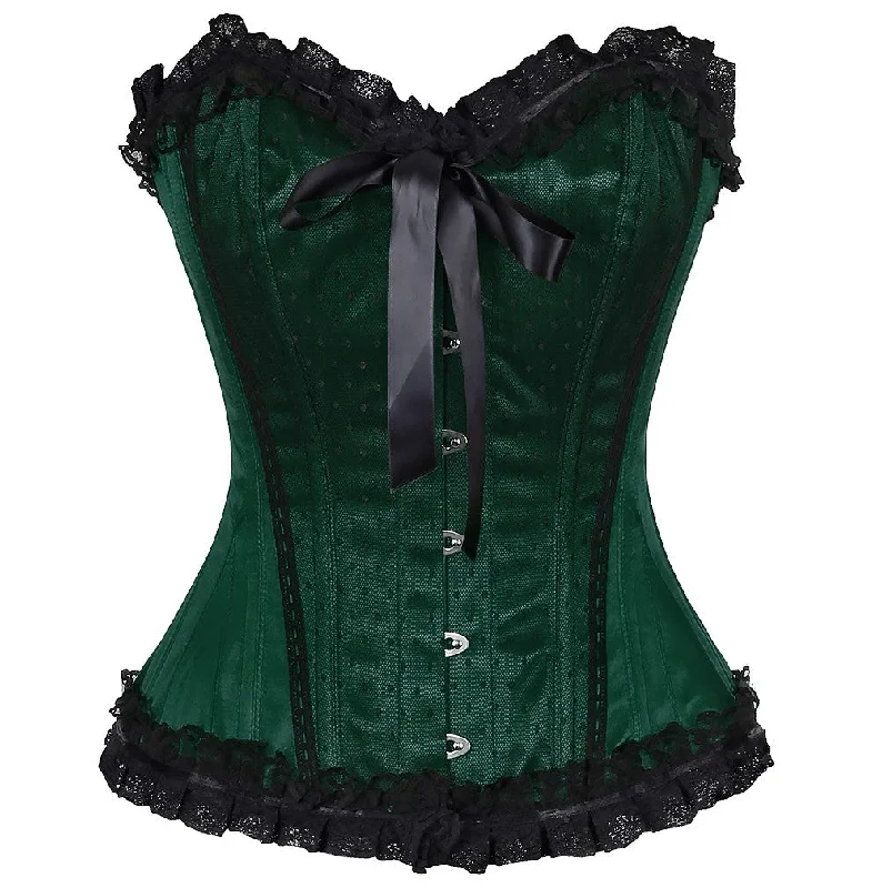 underbust corset for waist definitionFrancescaa Satin Lace Overlay Burlesque Corset