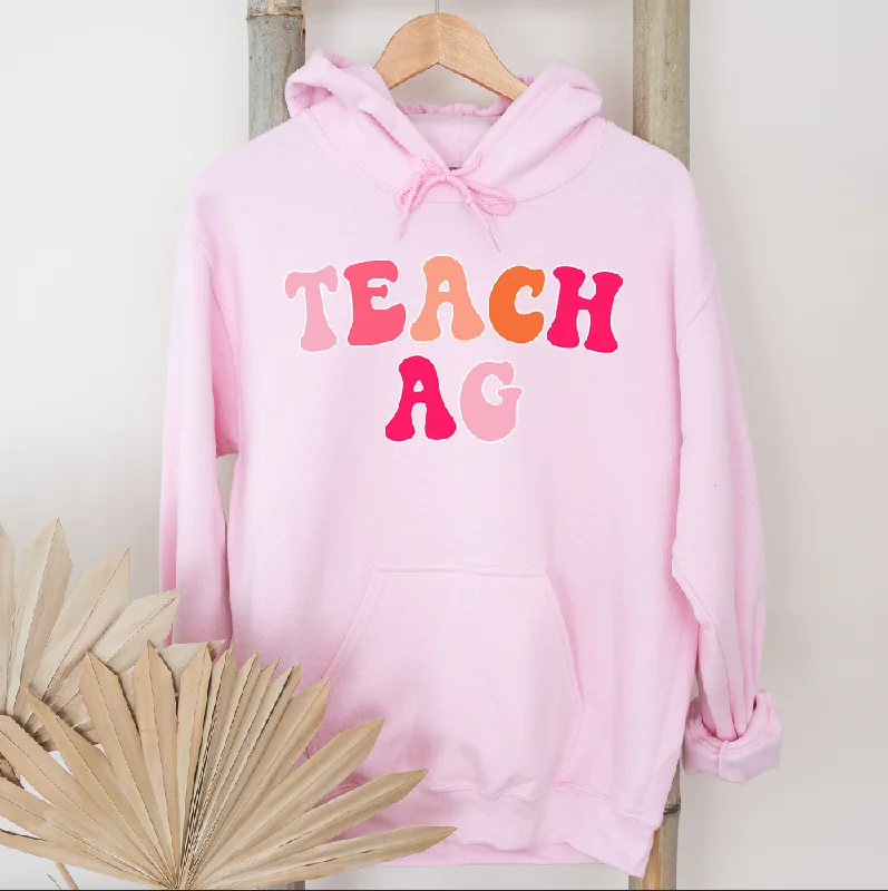 Women's Hooded Sweatshirts with Tie-Dye LiningPink Teach Ag Hoodie (S-3XL) Unisex - Multiple Colors!