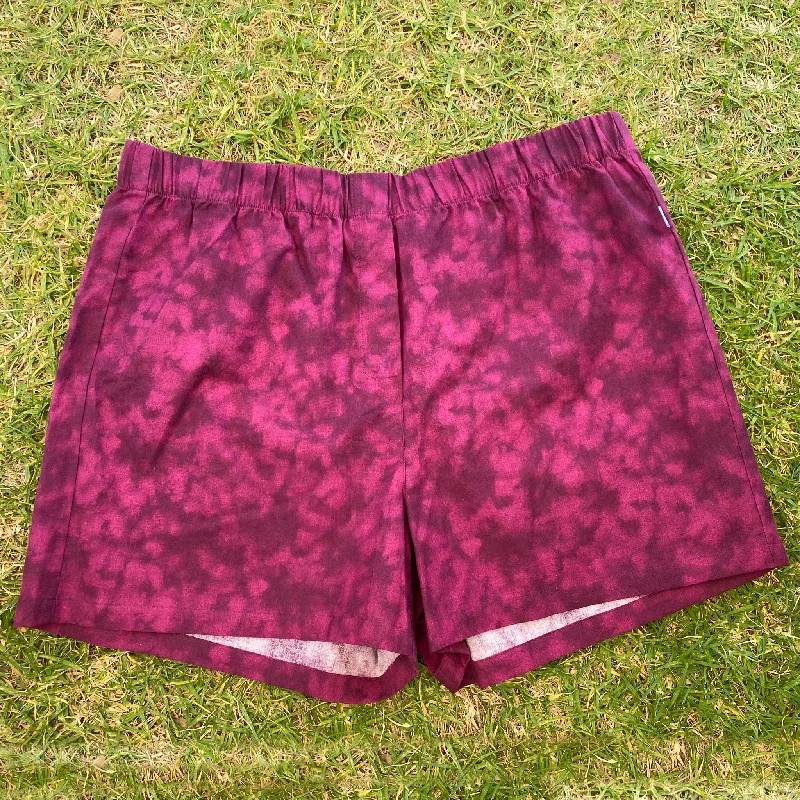 women's pajamas featuring animal printsMoeraki Shorties - Burgundy Tie Dye