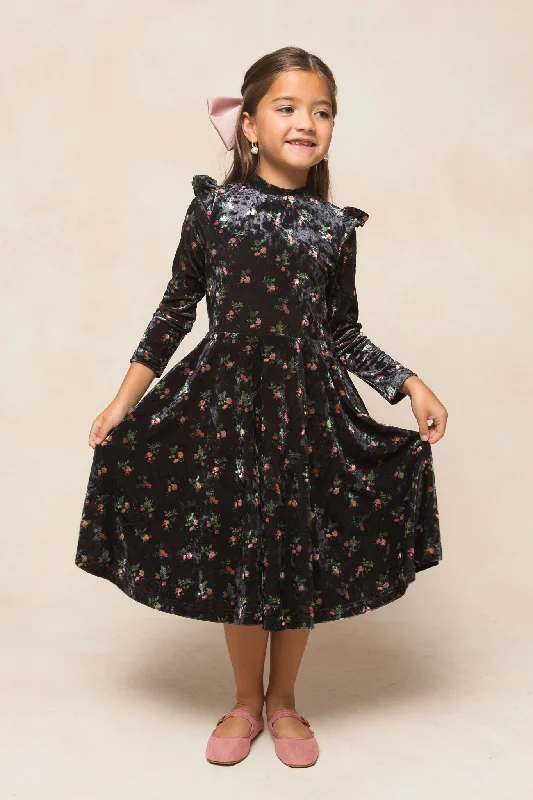 Women's Cap-Sleeve DressesMini Ari Dress in Velvet Floral - FINAL SALE