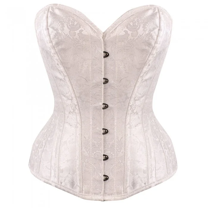 firm-control shapewear for bodycon dressesJace White Brocade Bridal Overbust Corset