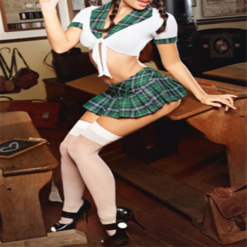 lace overlay convertible braLa Belle fantastique School Girl Uniform Temptation 2 pc Set | Sexy lingerie set | Erotic lingerie