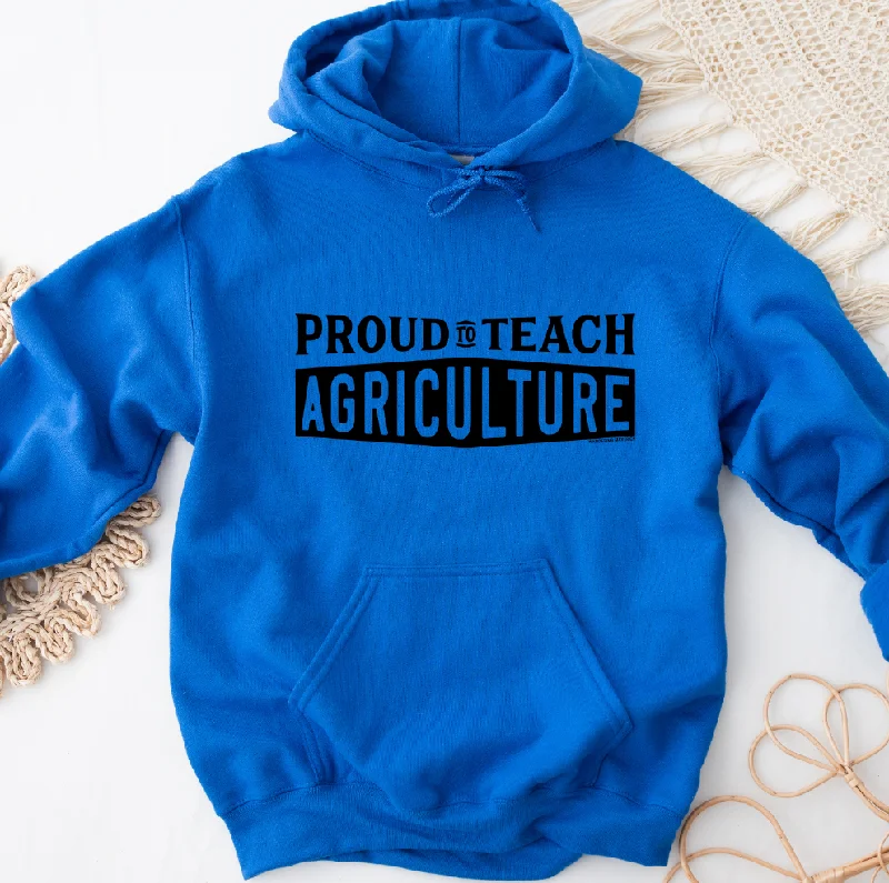 Women's Hooded Sweatshirts with Chenille LiningProud To Teach Agriculture Black Ink Hoodie (S-3XL) Unisex - Multiple Colors!