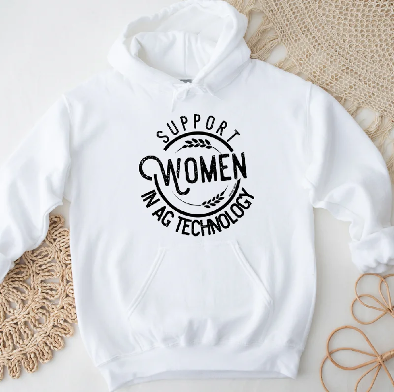 Women's Hooded Sweatshirts with Striped LiningSupport Women in Ag Technology Hoodie (S-3XL) Unisex - Multiple Colors!