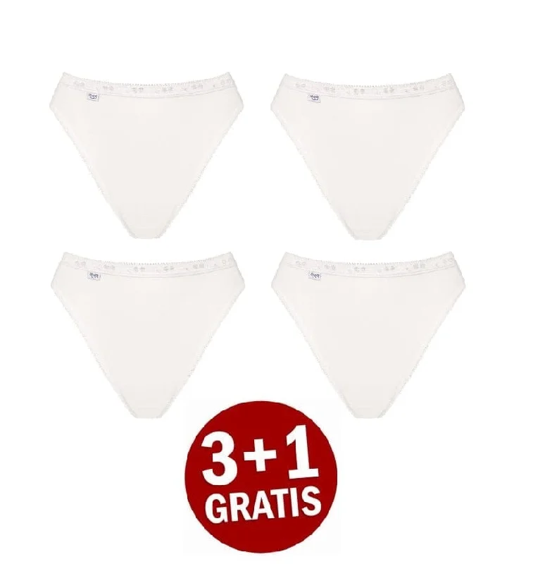 wireless lace bra with adjustable straps for versatilitySloggi - Basic+ Tai 4-pack - White