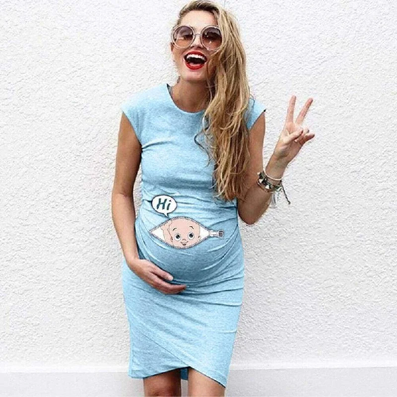 Women's Off-Shoulder DressesFashionSierra - Fashion Women Sleeveless Pregnant Maternity Bodycon Comfy Dress Nursing Pregnancy Breastfeeding Casual Dress