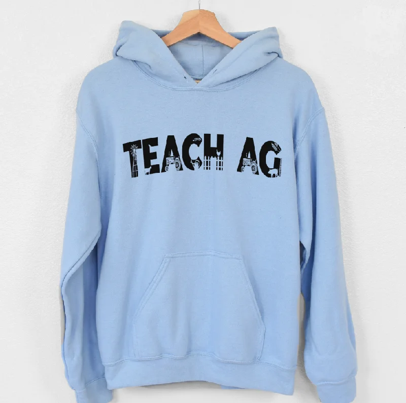 Women's Hooded Sweatshirts with Rayon LiningTeach AG Cutout Hoodie (S-3XL) Unisex - Multiple Colors!