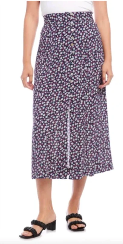 Women's Contemporary SkirtsIn Full Bloom Button Front Skirt In Daisy