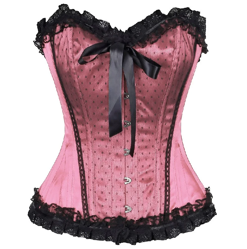 open-bust shapewear for topsLana Satin Lace Overlay Burlesque Corset