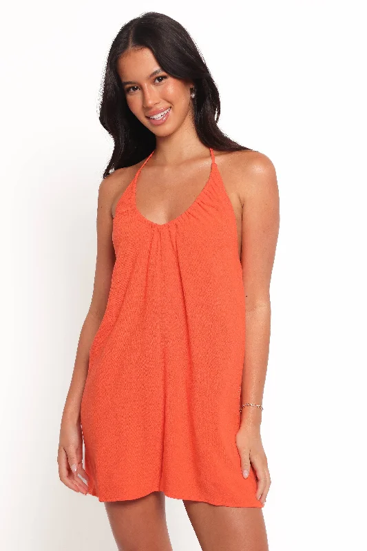 Women's Jumpsuits with Rounded HemValari Halterneck Playsuit - Coral