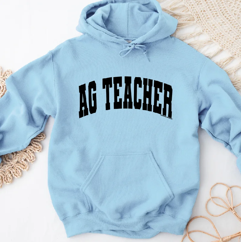 Women's Hooded Sweatshirts with Wool LiningVarsity Ag Teacher Black Ink Hoodie (S-3XL) Unisex - Multiple Colors!