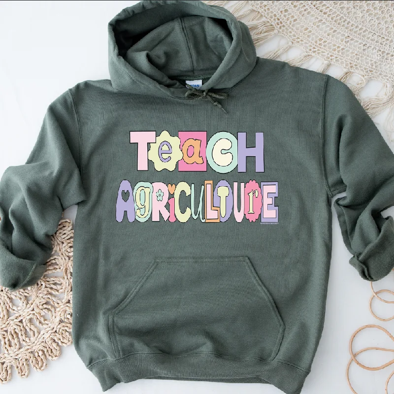 Women's Hooded Sweatshirts with Fitted SleevesPastel Teach Agriculture Hoodie (S-3XL) Unisex - Multiple Colors!