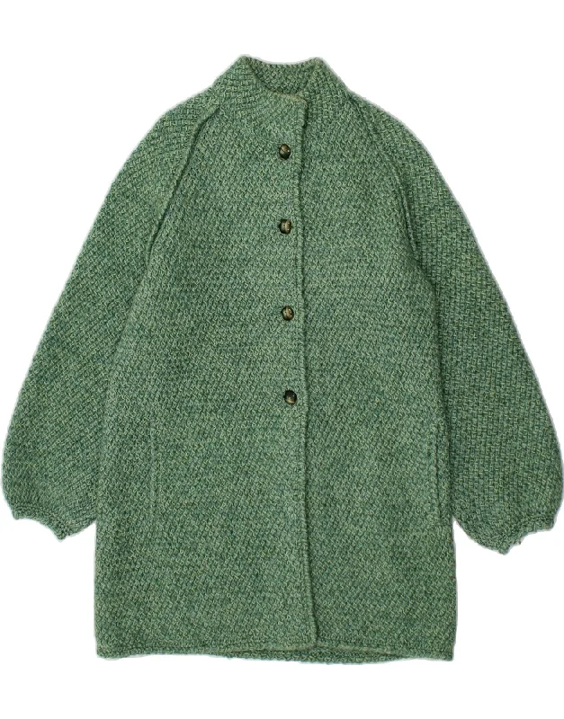 Women's Leather CoatsVINTAGE Womens Knit Overcoat UK 14 Medium Green