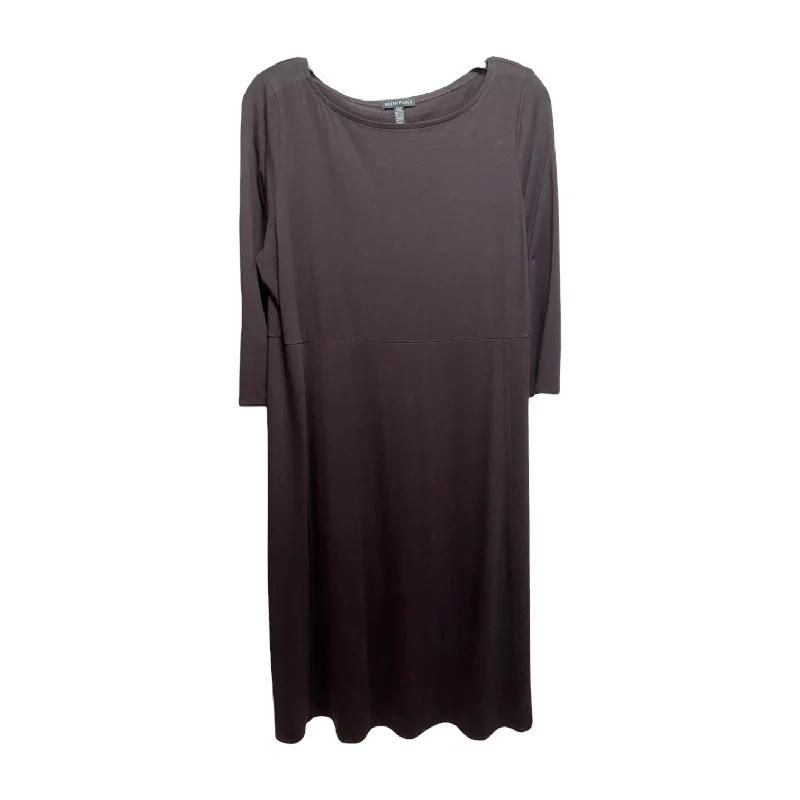 Women's V-Shaped Collar DressesDress Casual Maxi By Eileen Fisher In Brown, Size: M