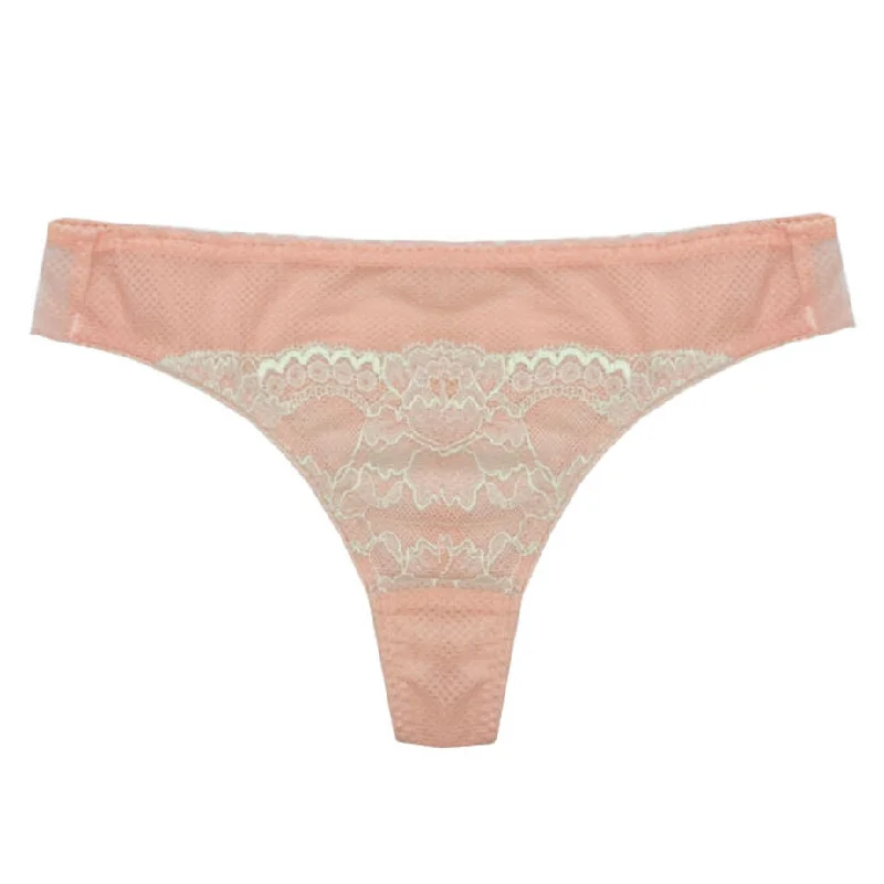 lace trim underwire bra for everyday wearSALE Daisy Peach × Muscat Thong