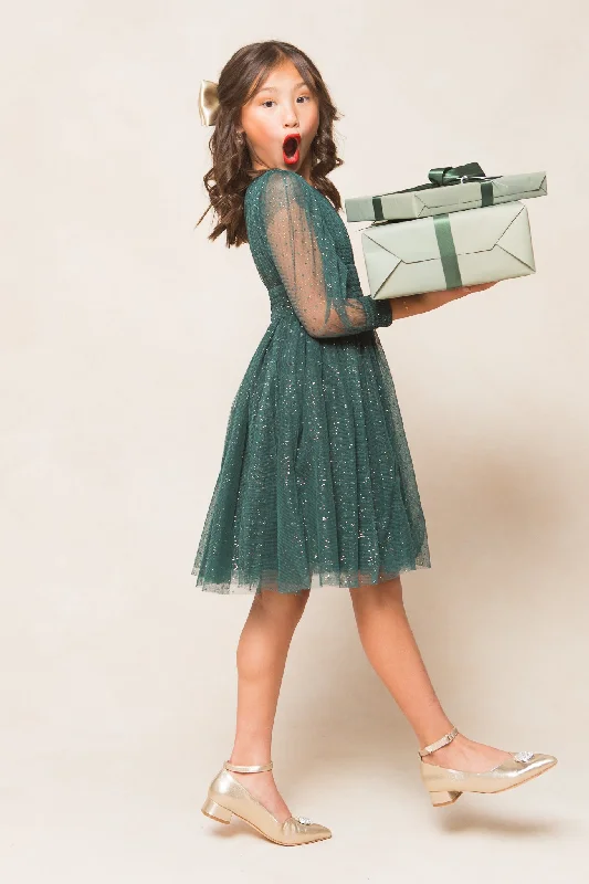 Women's Low-Neck DressesMini Stella Dress in Emerald - FINAL SALE