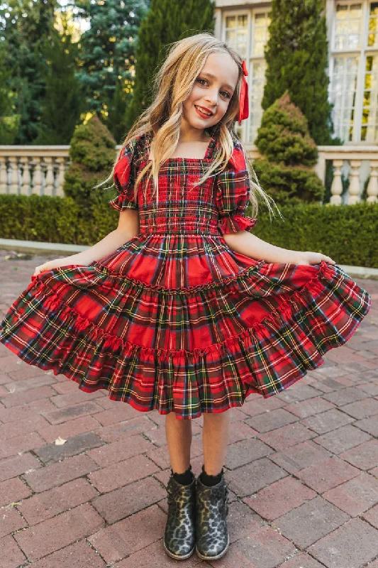 Women's U-Shaped Collar DressesMini Madeline Dress in Holiday Plaid