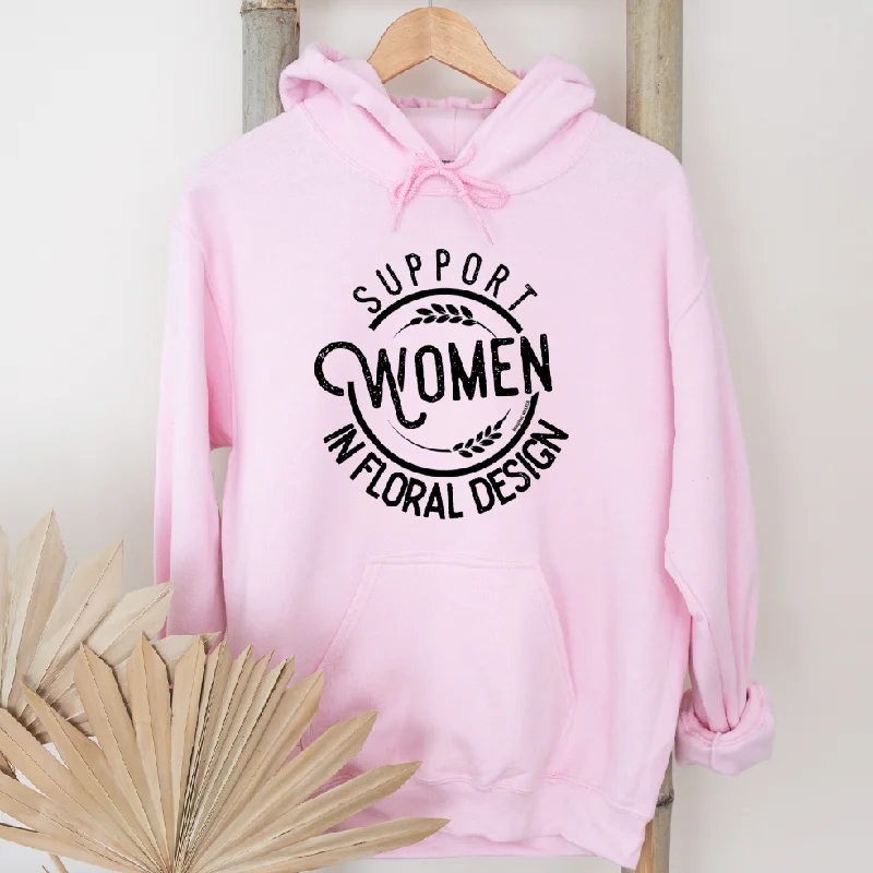 Women's Hooded Sweatshirts with Button PocketsSupport Women in Floral Design Hoodie (S-3XL) Unisex - Multiple Colors!