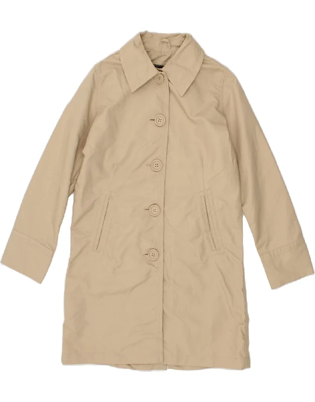 Women's Rain CoatsEDDIE BAUER Womens Petite Overcoat UK 10 Small Beige Cotton