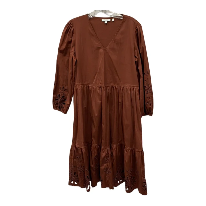 Women's Shirt Collar DressesDress Casual Maxi By Chicos In Brown, Size:S