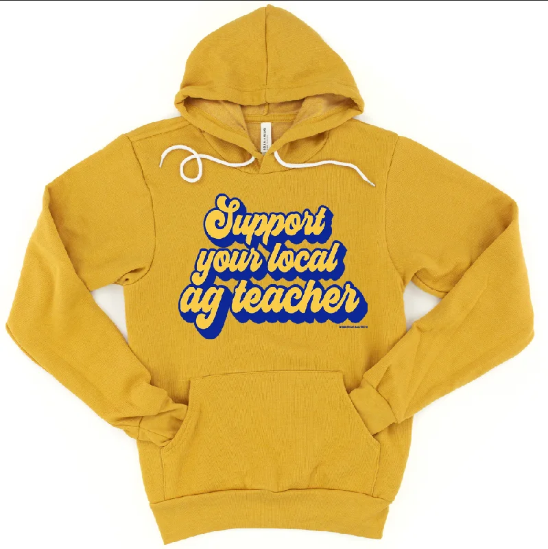 Women's Hooded Sweatshirts with Chenille LiningRetro Support Your Local Ag Teacher FFA Hoodie (S-3XL) Unisex - Multiple Colors!