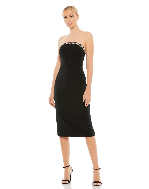  Women's A-Line DressesMac Duggal 26680 Fitted Cocktail Party Knee Length Dress