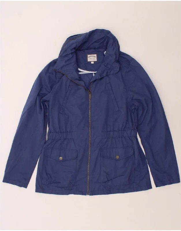 Women's Wool CoatsFAT FACE Womens Bomber Jacket UK 14 Medium  Blue Cotton