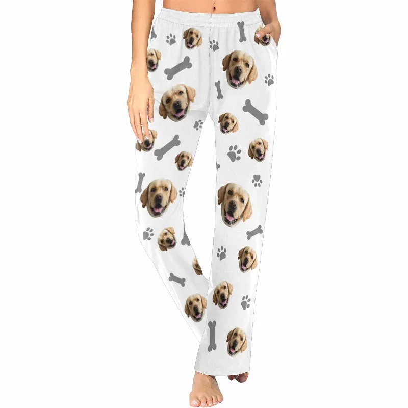 women's pajamas with a touch of luxuryPersonalized Dog Faces Pajama Pants for Women Custom Photo Printed Pajama Bottoms Trousers for Girlfriend Wife