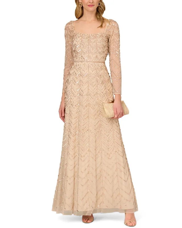 Women's Off-Shoulder DressesAidan Mattox Fully Beaded Long Dress