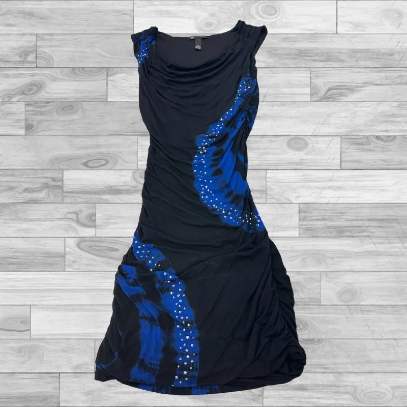 Women's Sweetheart Collar DressesBlue Black Dress Casual Short Inc, Size M