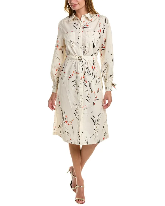 Women's Rounded-Neck DressesMarchesa Notte Printed Shirtdress