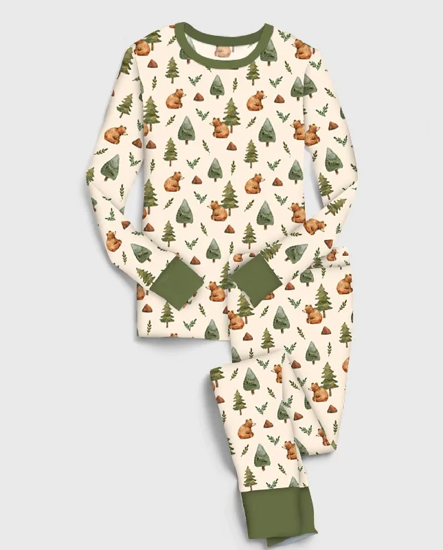 women's pajamas for ultimate relaxation[Pre Sale] Gifts Galore Woodland Bears - Bamboo Long Sleeve Lounge Set (EST SHIP EARLY DEC)